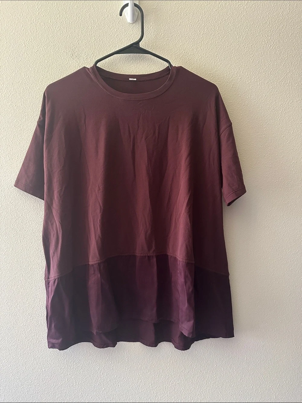 Lululemon maroon oversized short sleeve tshirt size 2